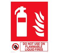Confezione da 5 - Do Not Use On Flammable Liquid Fires - 150 x 200 mm - A5P