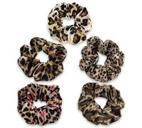 Confezione Da 5 Elastici Per Capelli Con Stampa Leopardata, Elastici Per Capelli Retrò, Elastici Per Capelli Elastici, Accessori Per Capelli Da Donna, Accessori Per Capelli Alla Moda