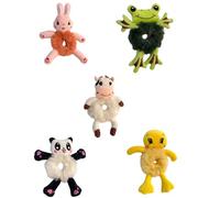 Confezione da 5 elastici per capelli in peluche a forma di animale, per ragazze e adolescenti, morbidi elastici per capelli, copricapo decorativo