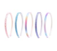 Confezione Da 5 Fasce Scintillanti, Fasce Colorate Per Bambini Con Gradiente, Fasce Antiscivolo, Comode Fasce Strette, Graziose Fasce Per Capelli Per Ragazze, Copricapi Colorati Alla Moda