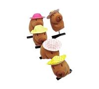 Confezione da 5 fermagli per capelli a forma di capibara in peluche, alla moda, ornamento per capelli adatto per studenti e giovani donne