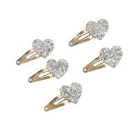 Confezione da 5 fermagli per capelli a forma di stella e cuore, con paillettes, per bambine e ragazze, accessori per la scuola, colore oro e argento
