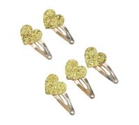 Confezione da 5 fermagli per capelli a forma di stella e cuore, con paillettes, per bambine e ragazze, accessori per la scuola, colore oro e argento