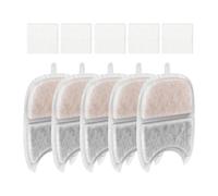 Confezione da 5 filtri di ricambio in PET Fountain + in acciaio inox per fornitori di acqua per gatti, filtro per l'acqua per gatti con di filtraggio a tre strati