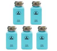 Confezione da 5 flaconi da 200 ml ESD per solventi, antistatici, quadrati, erogatore di liquidi in acciaio inox, erogatore per alcol e smalto per unghie, dispenser per struccante