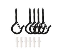 Confezione Da 5 Ganci Metallici Antiscivolo - Design Con Fibbia A Molla E Gancio Chiuso, Kit Di Installazione Antiruggine for L'organizzazione Della Casa All'interno E All'esterno(Nero)