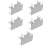Confezione da 5, Giunto a T, derivazione a 2 uscite, per minicanalina 30x10mm, bianco, in PVC, tecnopolimero ad alta resistenza, mini canaline, canale per cavi elettrici, impianto elettrico