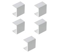 Confezione da 5, Giunto lineare per minicanalina 20x10mm, bianco, in PVC, tecnopolimero ad alta resistenza, mini canaline, canale per cavi elettrici, impianto elettrico