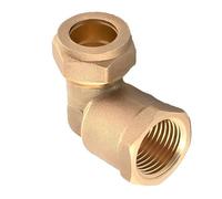 Confezione da 5 gomiti paralleli a compressione femmina da 15 mm x 3/4" (disponibili in 8 mm, 10 mm, 12 mm, 15 mm, 22 mm, 28 mm, 35 mm, 42 mm, 54 mm, 3/8", 1/2", 3/4", 1", 1 1/4", 1 1/2", 1 1/2" 1 cm