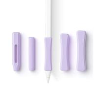 Confezione da 5 impugnature per matite compatibili con Apple Pencil di seconda generazione/USB-C/Pro in silicone dal design ergonomico (lavanda)