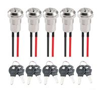 Confezione da 5 interruttori a chiave in metallo pre-cablati da 12 mm ON/OFF per scooter a gas ed elettrici con chiavi comuni