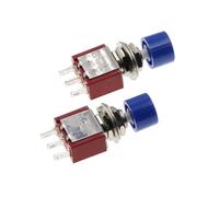Confezione da 5 interruttori a pulsante con ritorno C-NO-NC a 3 pin da 6 mm, 2 A 250 V CA/5 A 120 V CA(Blue)