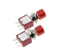 Confezione da 5 interruttori a pulsante con ritorno C-NO-NC a 3 pin da 6 mm, 2 A 250 V CA/5 A 120 V CA(Red)
