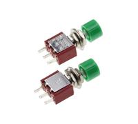 Confezione da 5 interruttori a pulsante momentanei con ritorno automatico C-NO-NC da 6 mm, 3 pin, ON-(ON) 2 A 250 V CA/5 A 120 V CA(Green)
