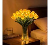 Confezione da 5 lampade romantiche artificiali a tulipano da 35 cm, in | Gli steli flessibili in filo di acciaio si piegano e si riposizionano per creare il proprio bouquet, decorazioni realistiche