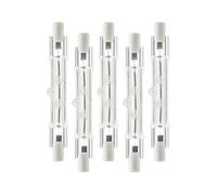 Confezione da 5 lampadine alogene lineari R7S da 118 mm, 300 W, 230 V, dimmerabili, ideali per lavori edili e illuminazione paesaggistic