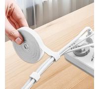 Confezione da 5 m x 1 fascetta stringicavo riutilizzabile, cinghie regolabili, organizer per cavi, gancio e anello, tagliabili, organizer per fili e cavi, facile da impacchettare per casa e ufficio