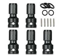 Confezione da 5 mandrini adattatori per trapano da 1/2 pollice a bussola esagonale femmina da 1/4", testa di conversione telescopica, per avvitatore pneumatico ed elettrico