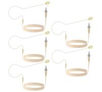 Confezione da 5 microfoni con archetto singolo da 3,5 mm, testa con chiusura a vite, microfono a condensatore omnidirezionale per Sennheiser, lavoro per conferenze, teatro, spettacoli, beige