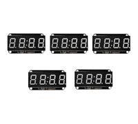Confezione da 5 moduli display LED I2C a 4 cifre a 7 segmenti, supporto decimali e orologio, I2C, tubo digitale, compatibile con Arduino ESP32 Raspberry Pi, compatibile con HT16K33