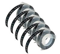 Confezione da 5 nastri per etichette 3D compatibili con nastro per goffratura DYMO Omega, nastro di ricambio da 9 mm per DYMO Letratag nastro per etichettatrici per goffratura Omega Junior, bianco su