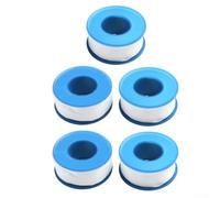 Confezione da 5 nastri sigillanti per idraulici in PTFE, per una tenuta affidabile di tubi che perdono e progetti esterni (blu, 15 metri)