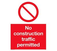 Confezione da 5 - No Construction Traffic Permitted Sign - 150 x 200 mm - A5P