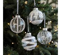 Confezione da 5 palline decorative natalizie trasparenti, in plastica infrangibile, da appendere, per albero di Natale, vacanze, matrimoni, compleanni, casa, feste, interni ed esterni