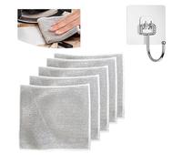 Confezione da 5 panni per dishwashing Rag,Wet & Dry Dish Cloth for Dish,Reusable Kitchen Cleaning Towels,Steel Wire Dish Cloth,Cleaning Cloth for Kitchen Utensils