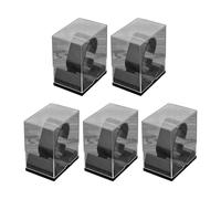 Confezione da 5 pezzi Clear Square Watch Display Stand Stand in plastica con copertura antipolvere per bracciale gioielli Organizzatori Watch Display Stand Box, Taglia unica, come descritto