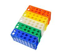 Confezione da 5 pezzi in plastica per provette a 4 vie, colori assortiti, blu, verde, bianco, arancione, giallo