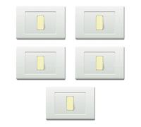 CONFEZIONE DA 5 PLACCHE IN TECNOPOLIMERO, COMPATIBILE CON BTICINO MAGIC, 1 MODULO/POSTO, COLORE BIANCO, ALTA QUALITA', SQUADRATE, RETTANGOLARI, DESIGN CLASSICO, PER INTERRUTTORI/PRESE