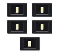CONFEZIONE DA 5 PLACCHE IN TECNOPOLIMERO, COMPATIBILE CON BTICINO MAGIC, 1 MODULO/POSTO, COLORE NERO, ALTA QUALITA', SQUADRATE, RETTANGOLARI, DESIGN CLASSICO, PER INTERRUTTORI/PRESE