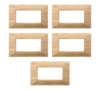 CONFEZIONE DA 5 PLACCHE PIRAMIDE SQUADRATE, IN TECNOPOLIMERO, COMPATIBILE CON BTICINO AXOLUTE, 4 MODULI/POSTI, LEGNO SCURO, RETTAGOLARI, DESIGN ELEGANTE E MODERNO, PER INTERRUTTORI/PRESE