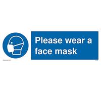 Confezione da 5 - Please wear a face mask Sign - 300 x 100 mm - L31