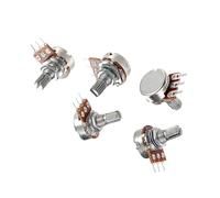 Confezione da 5 potenziometri con albero diviso da 220 K Ohm con terminale a 3 pin, adatto per un facile cablaggio in circuiti amplificatori per chitarra, amplificatori per chitarra, parti di circuiti