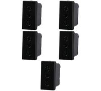 Confezione da 5 prese 10A 16A bipasso bivalente, Moduli neri, nero, Compatibile Con BTicino Axolute, antenna, ethernet, TV, antenna, USB, schuko, Per Placche originali e compatibili