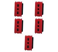 Confezione da 5 prese 10A 16A bipasso bivalente rossa, Moduli Rossi, Compatibile Con Vimar Plana, antenna, ethernet, TV, antenna, USB, schuko, Per Placche originali e compatibili