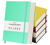 Confezione da 5 quaderni a righe universitari, 312 pagine numerate, spesse, 100 g/m², carta senza sbavature, copertina rigida in pelle, diario a righe, per donne e uomini, scuola, ufficio, formato A5,