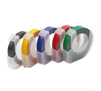Confezione da 5 rotoli di nastro per goffratura 3D da 9 mm, compatibile con dymo per Omega Home Junior per Motex E-101 E-303, rotoli di ricambio per etichettatrice fluorescente, per fai da te, ufficio