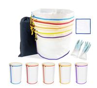 Confezione da 5 sacchetti filtranti riutilizzabili da 5 galloni in nylon a 5 colori, da 25 a 220 micron, adatti per idroponica giardinaggio e applicazioni industriali