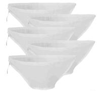 Confezione da 5 sacchetti in tessuto di nylon per formaggio con maglia fine per la preparazione degli alimenti, spremiagrumi, cottura e filtraggio del latte a base vegetale con chiusura a coulisse (52