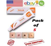 Confezione da 5 SBL Thuja crema omeopatica 25 g unguento 100% naturale scaden...