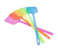 Confezione da 5 scacciamosche con manico lungo, in plastica robusta, per interni ed esterni, efficace uccide mosche manuale in blu, arancione, rosa, verde