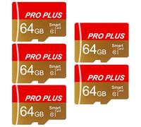 Confezione da 5 schede di memoria da 64 GB con adattatore, scheda di memoria ad alta velocità, UHS-I C10 A1 Memory TF Card for Tablet/Mobile Phone/Camera/Car Audio/Game Console (TF162 64 GB-5 Pack)