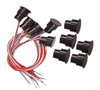 Confezione da 5 sensori magnetici per porte e finestre, contatti con interruttore Reed cablato con distanza di rilevamento di 25-35 mm, design discreto ultra compatto 1,9 x 2,5 cm, NC/NO configurabile