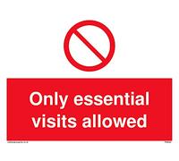 Confezione da 5 - simbolo di divieto Only essential visits allowed Sign - 200 x 150 mm - A5L