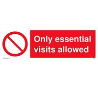 Confezione da 5 - simbolo di divieto Only essential visits allowed Sign - 300 x 100 mm - L31