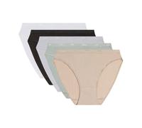 DIM Slip Les Pockets Ecodim in Cotone Classico Donna x5, Nero/Skin/Bianco/Grigio/Bianco, L