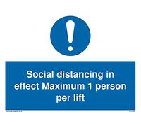 Confezione da 5 - Social distanziamento in effetti, massimo 1 persona per ascensore - 200 x 150 mm - A5L